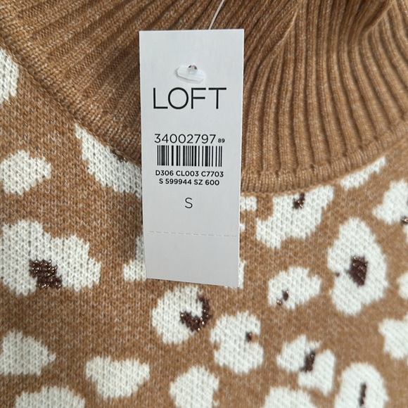 NWT Loft Leopard Print Turtleneck Sweater - Picture 5 of 8